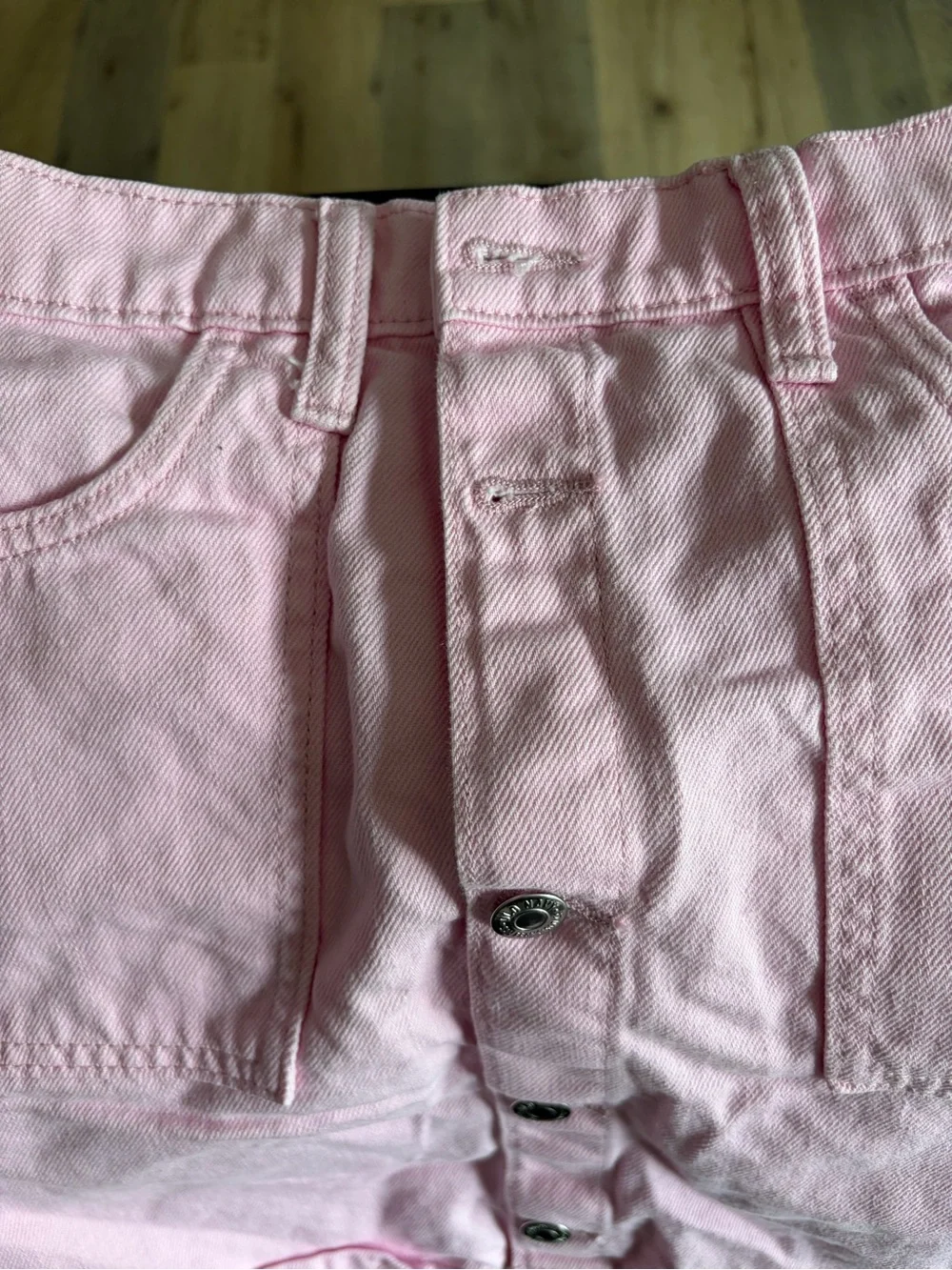 Old Navy Light Pink Button-Front Denim Skirt